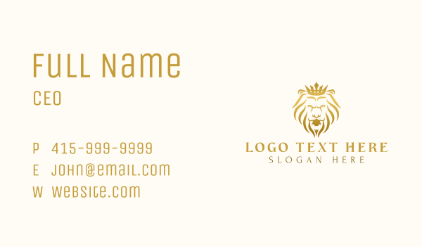 Royal Lion King Business Card Design Image Preview