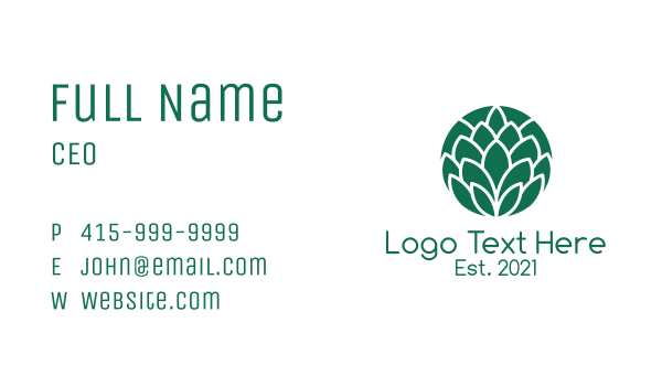 Green Circle Leaf Business Card Design Image Preview