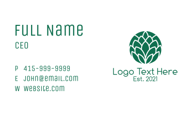Green Circle Leaf Business Card