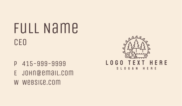 Chainsaw Tree Log Business Card Design Image Preview