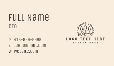 Chainsaw Tree Log Business Card Image Preview