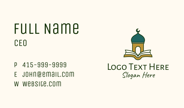 Quran Mosque Temple Business Card Design Image Preview