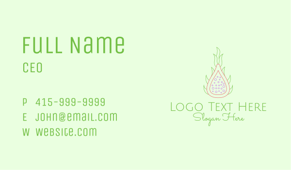 Minimalist Dragon Fruit  Business Card Design Image Preview