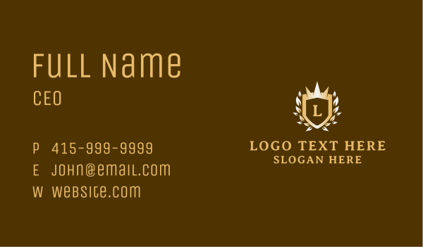 Royal Shield Hotel Business Card Design Image Preview