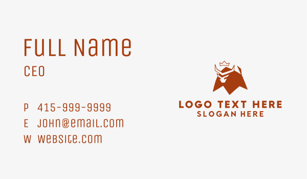 Crown Bull Meat Shop  Business Card Design Image Preview