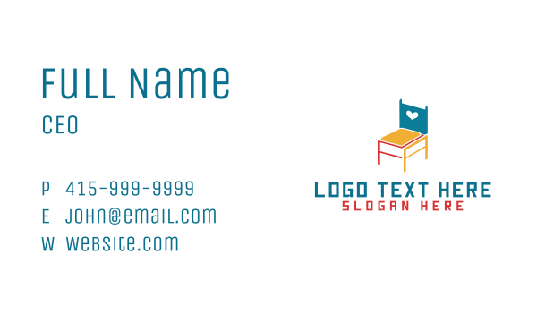 Colorful Chair Design Business Card Design Image Preview