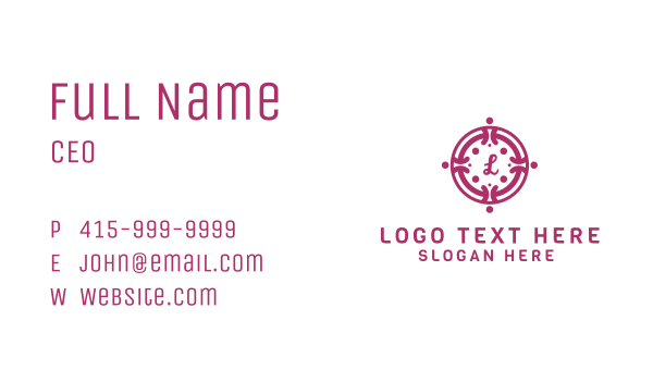 Violet Wreath Lettermark Business Card Design Image Preview