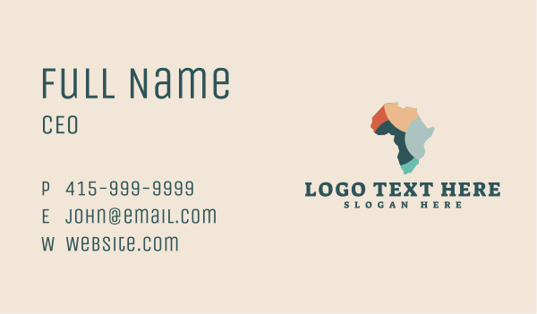 Colorful Africa Map Business Card Design Image Preview
