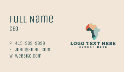Colorful Africa Map Business Card Image Preview