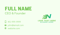 Green Speed Motion Letter N Business Card Image Preview