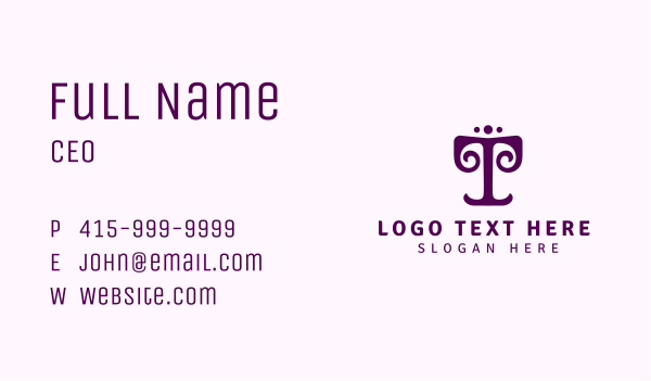 Ornamental Letter T Decor Business Card Design Image Preview