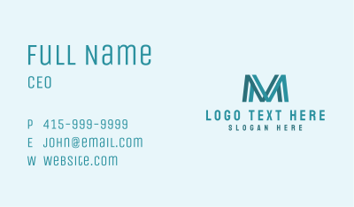 Teal Letter M Business Card Image Preview