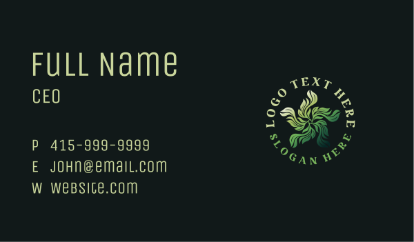 Organic Herbal Leaves  Business Card Design Image Preview
