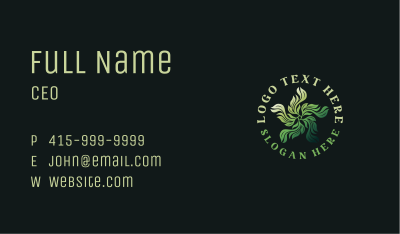 Organic Herbal Leaves  Business Card Image Preview