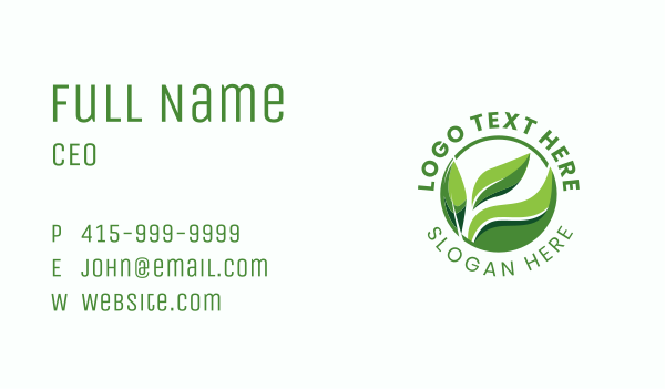 Green Organic Leaf Business Card Design Image Preview