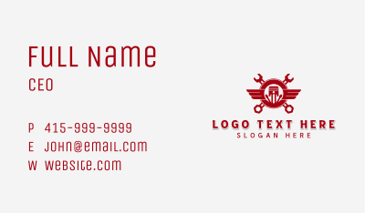 Piston Wings Auto Repair  Business Card Image Preview