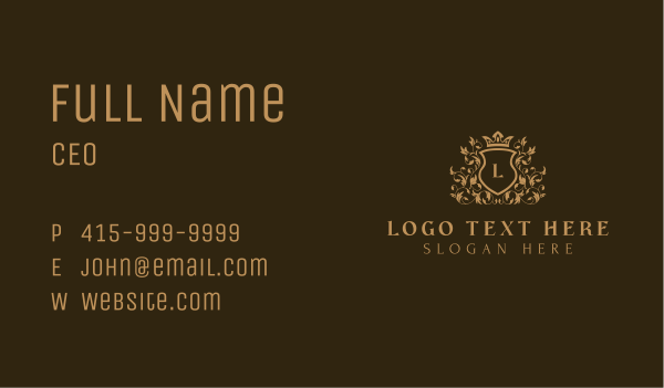 Royalty Crown Shield Business Card Design Image Preview