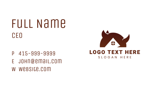 Brown Rhino House Business Card Design Image Preview