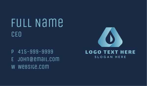 Blue Liquid Droplet Business Card Design Image Preview
