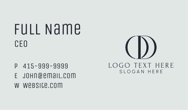 Luxury Fashion O & D  Business Card Design Image Preview