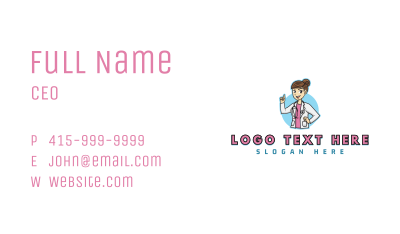 Female Doctor Stethoscope Business Card Image Preview