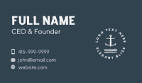 White Marine Anchor  Business Card Image Preview