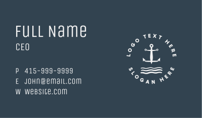 White Marine Anchor  Business Card