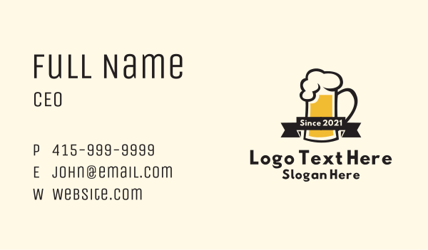 Draught Beer Pub Business Card Design Image Preview