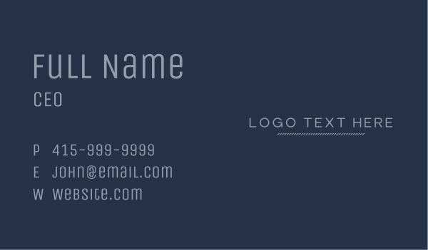 Classic Thin Wordmark Business Card Design Image Preview