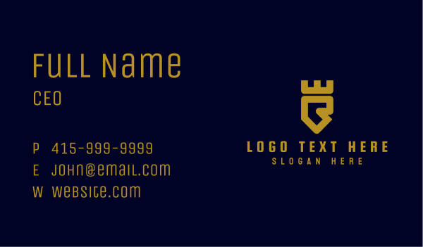 Fortress Letter R  Business Card Design Image Preview