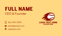 Flaming Red Baseball Business Card Image Preview
