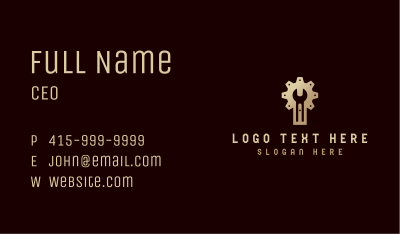 Industrial Wrench Cog Business Card Image Preview