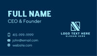 Blue Tech Letter N Business Card Image Preview