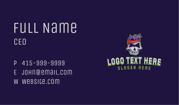 Athlete Skull Mascot Business Card Design Image Preview