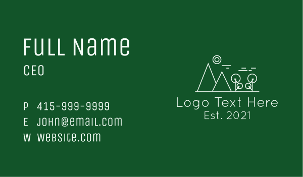 Outdoor Mountain Line art Business Card Design Image Preview