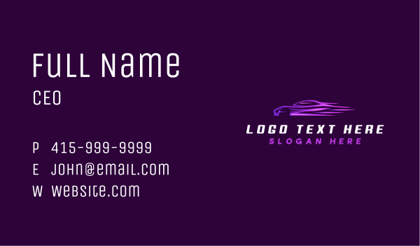 Fast Auto Roadster Business Card Design Image Preview