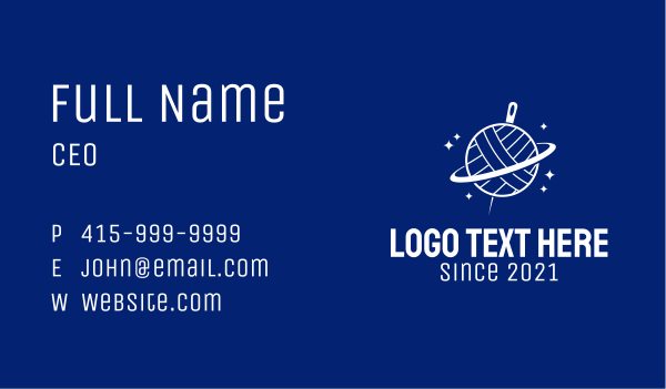 White Yarn Planet Business Card Design Image Preview
