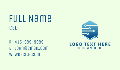 Hexagon Chat Bot Business Card Image Preview