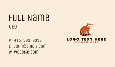 Wild Red Panda Zoo Business Card Image Preview