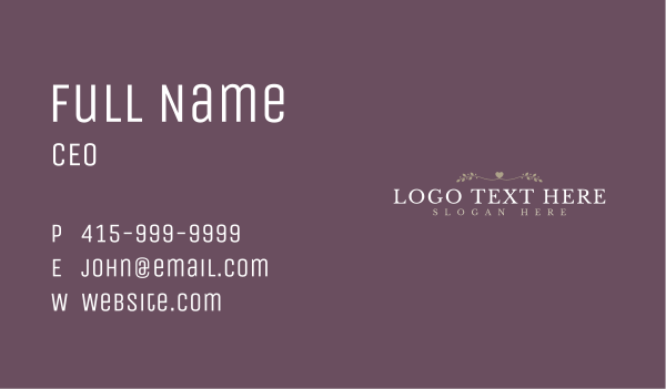 Elegant Love Wordmark Business Card Design Image Preview