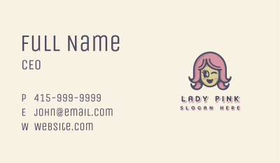 Pink Female Doll Business Card Image Preview