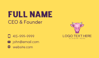 Purple Pink Bull Cow Business Card Design