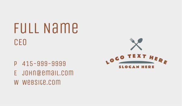 Spoon Fork Restaurant Business Card Design Image Preview