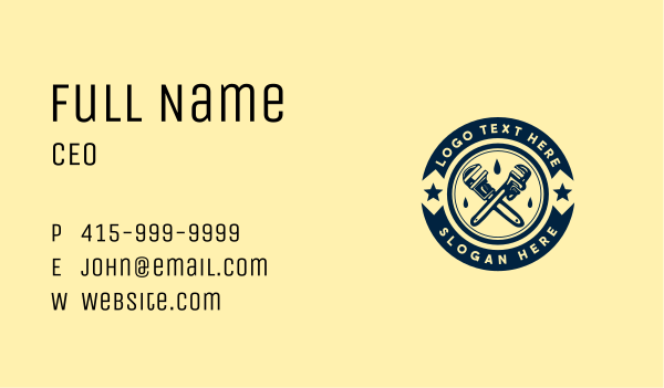 Blue Wrench Plumbing  Business Card Design Image Preview