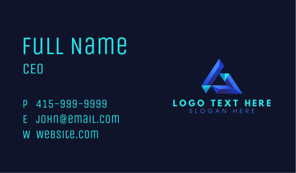 Professional Geometric Triangle Business Card Design Image Preview
