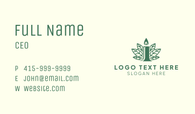 Candle Leaf Wellness Business Card Image Preview
