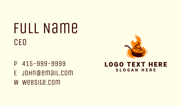 Flaming Wok Restaurant Business Card Design Image Preview