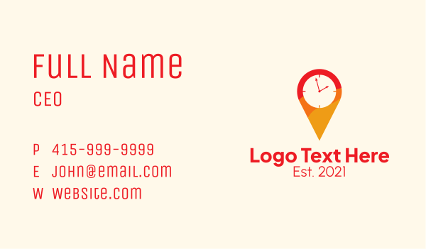 Clock Location Pin  Business Card Design Image Preview