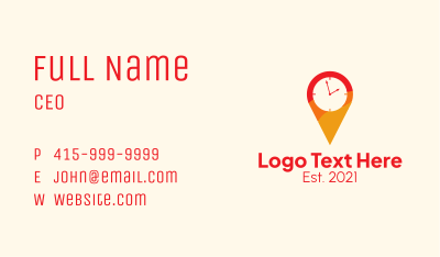 Clock Location Pin  Business Card Image Preview