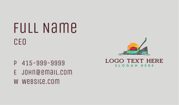 Lawn Mower Landscaping Business Card Design Image Preview